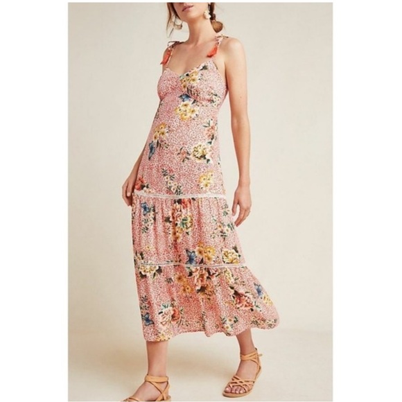 Farm Rio Anthropologie Vibrant Verbena Dress - Picture 1 of 13